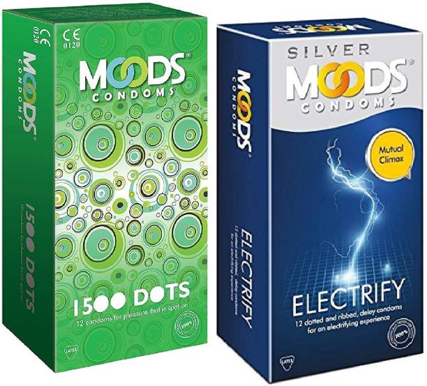 MOODS 1500 Dotted &amp; Electrify Condom Condom