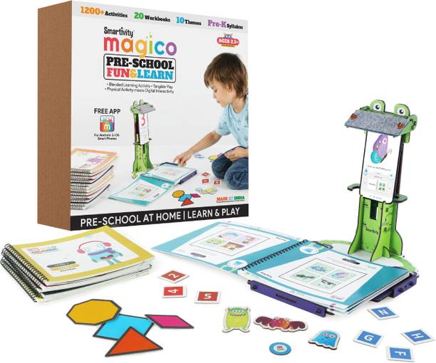 Smartivity Magico Fun&Learn Kit. 2.5 - 5 yrs Jr KG Sr KG Nursery Playgroup NCERT Syllabus. 20 Workbooks 1200+ Activities (Physical + Digital) Blended Learning Through Play Free APP Preschool at Home