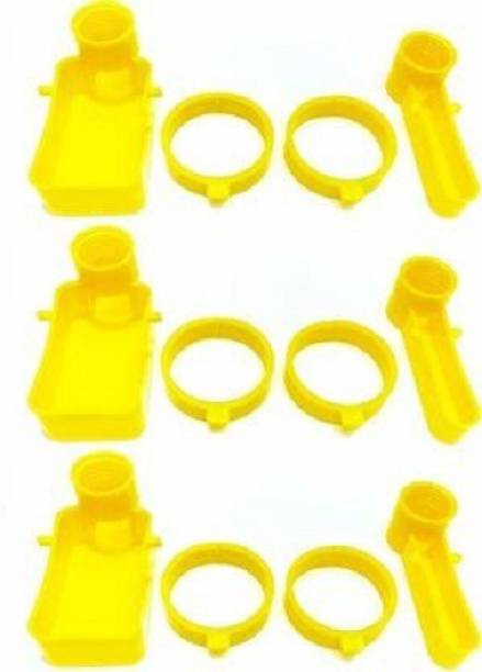 Petzlifeworld Bird Cage Feeder Drinker Cups for Any Bottle Use with Free Bottle Holder Rings Yellow (Pack of 3) Caged Bird Feeder (Yellow) Pet Nursing Kit