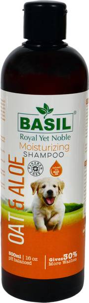 BASIL Oat & Aloe Moisturizing Shampoo Hypoallergenic, Anti-parasitic Basil Dog Shampoo