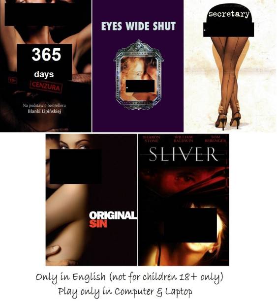 365 Days , Eyes Wide Shut , Secretary , Original Sin , Sliver in English ( Adults Only ) it's burn data DVD play only in computer or laptop not in DVD or CD player it's not original without poster