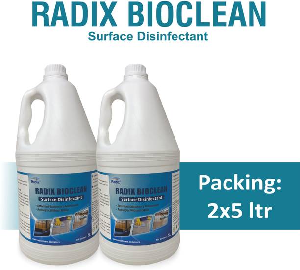 Radix BIOCLEAN | SURFACE & AERIAL DISINFECTANT | CDC & DRUG DEPT APPROVED FORMULATION | QUATERNARY AMMONIUM COMPOUND (Pack of 2, 2x5ltr)