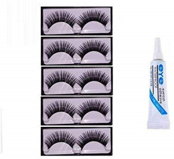 Love Nature Eyelashes Pack of 5 Pair With Eyelash Adhesive Glue