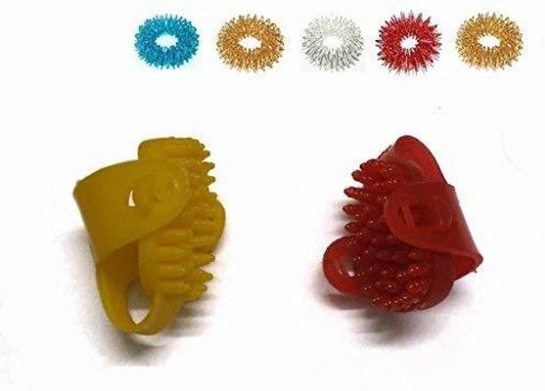 AcuHealth AH34 Acupressure Massager Tools Kit With Acupressure Thumb pad 2 Pc + 5 Pc Sujok Massage Rings For Stress And Pain Relief Acupressure Kit Massager