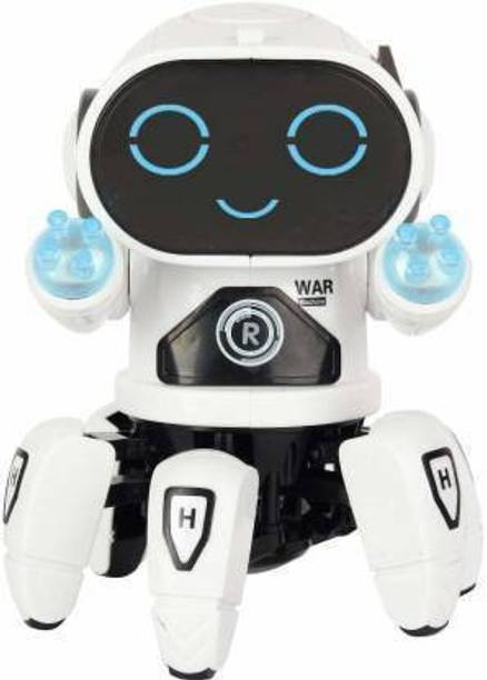TrueBucks Musical And 3D Light Effects 6 Leg Bot Robot (White)