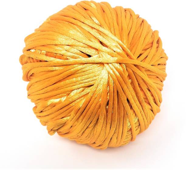 Kuhu Creations Vedroopam Sacred Thread Puja Dhaga, Kalawa, Nazar Suraksha. (Golden Yellow Silky Rope, 5 Meters) Thread