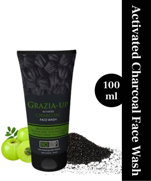 GRAZIA UP Activated Charcoal  For Oil Control And Pollution Defence -Paraben, Silicone, Sulphate & Colour Free Face Wash