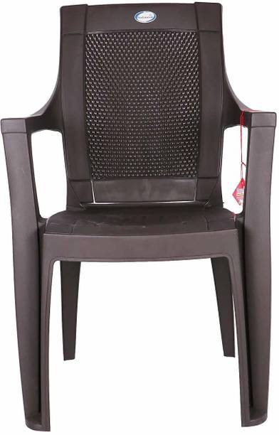 national plastic NPPL Durable and Comfortable Plastic Arm Chair (Maroon) pack of 1 Plastic Outdoor Chair