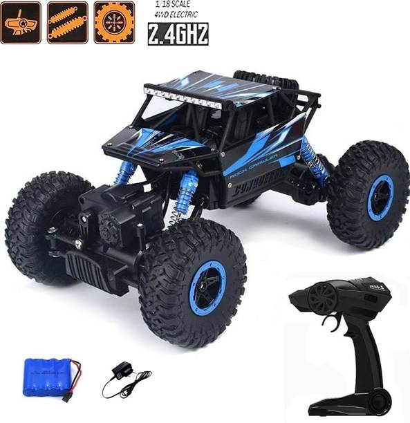 Toyshack 1:18 Rock Crawler Off Roader Monster Truck with 2.4GHz Remote Control Rechargeable Toy for Kids
