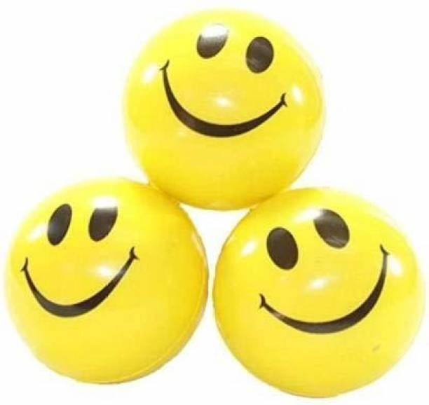 ELGRO smiley Face Squeeze Stress Ball yellow - Pack of 3  - 3 inch
