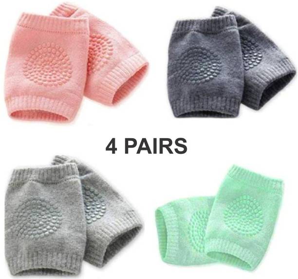 PVA Creative Baby Anti Slip Knee Pads for Crawling Knee-Pads Set of 4 Pairs Multicolor Baby Knee Pads