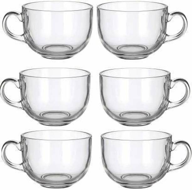 Durgma Pack of 6 Glass otak Transparent Glass Tea Coffee Round Shape cup - 100 ml app. (Pack of 6 )