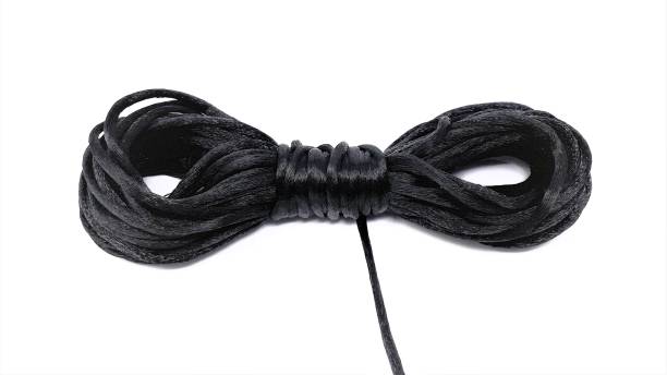 Kuhu Creations Black Silky Rope, 5 Meters Thread