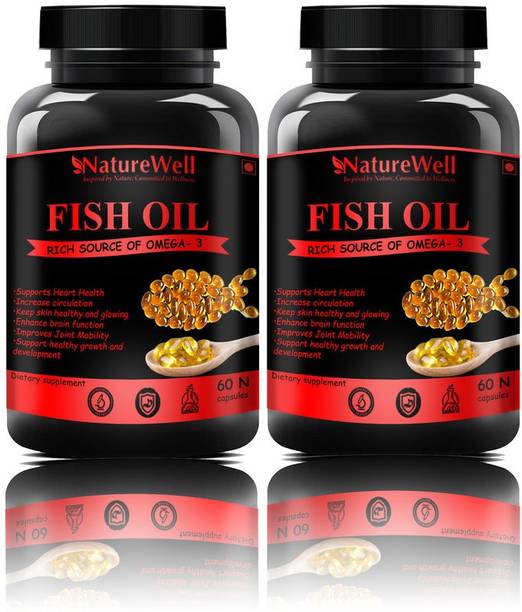 Naturewell Fish Oil (Triple Strength) With 1000Mg Omega 3 Red(120 capsules)(Pack of 2)