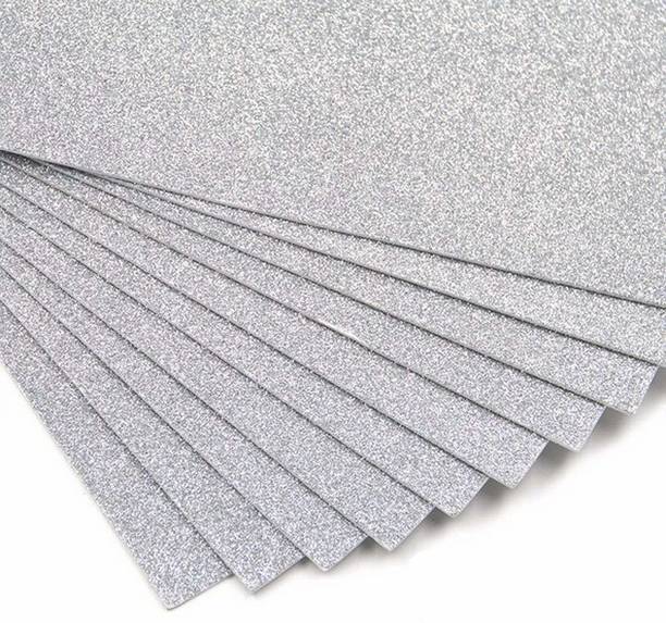 manrish Silver Eva Foam Glitter Sheets for Craft,Decorations,School Projects unruled 2mm 100 gsm A4 paper
