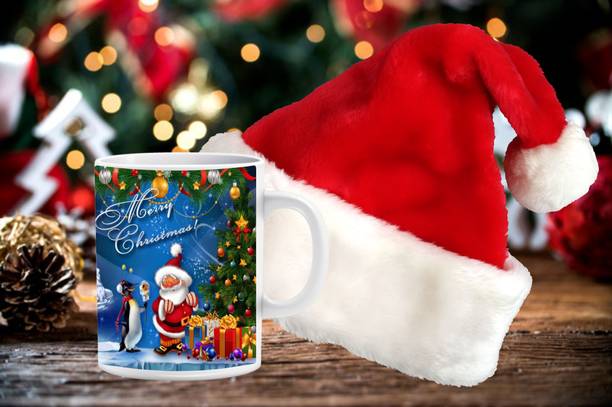 Flipkart SmartBuy Premium Quality Christmas Gift Mug And Santa Cap Combo Pack CHNo-18 Ceramic Gift Box