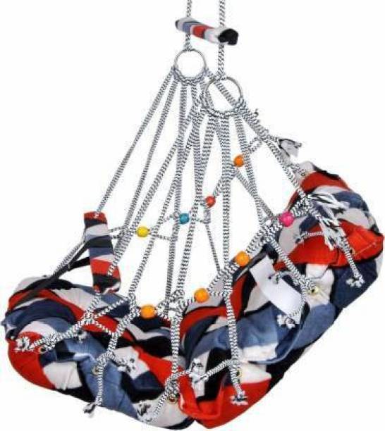 K CREATION Cotton Swing for Kids, Home Garden Jhula for Baby with Safety Belt Swings Bouncer