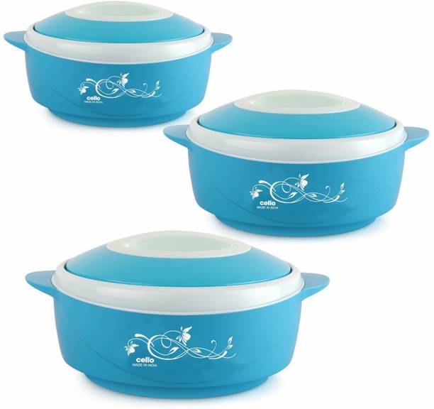 सेलो Cherish Pack of 3 Thermoware Casserole Set blue 3 का पैक कुक एंड सर्व कैसरोल