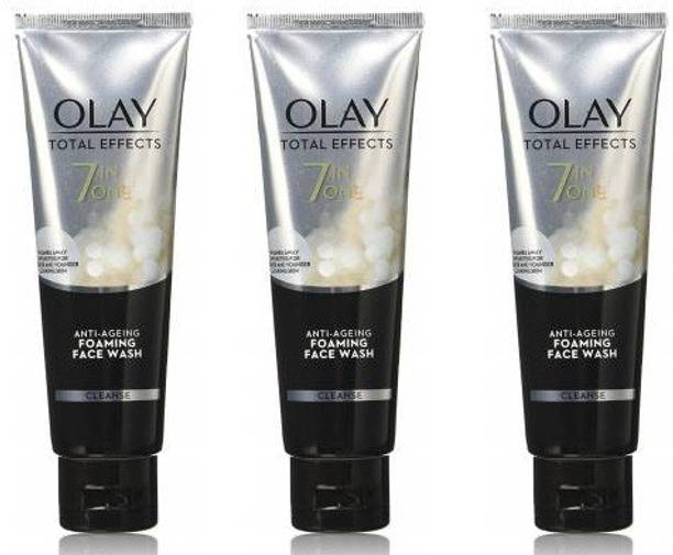 OLAY TOTAL EFFECTS 7 IN 1 ANTI AGEING FOAMING FACE WASH PACK OF 3 100 G Face Wash