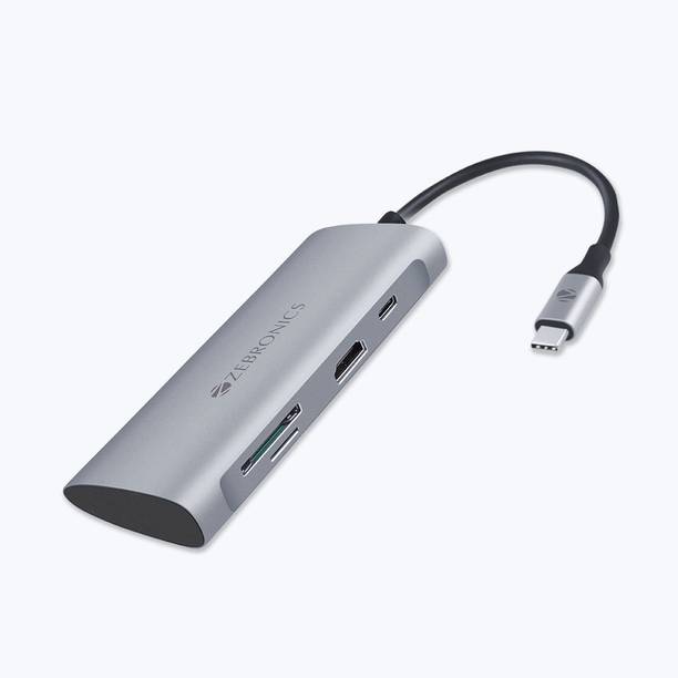 ZEBRONICS 7 in1 USB Type C Multiport Adapter Zeb TA1500UCVP with USB, HDMI, SD, Micro SD, Type C PD Zeb TA1500UCVP – 7 in 1 USB Type C Multiport Adapter USB Hub