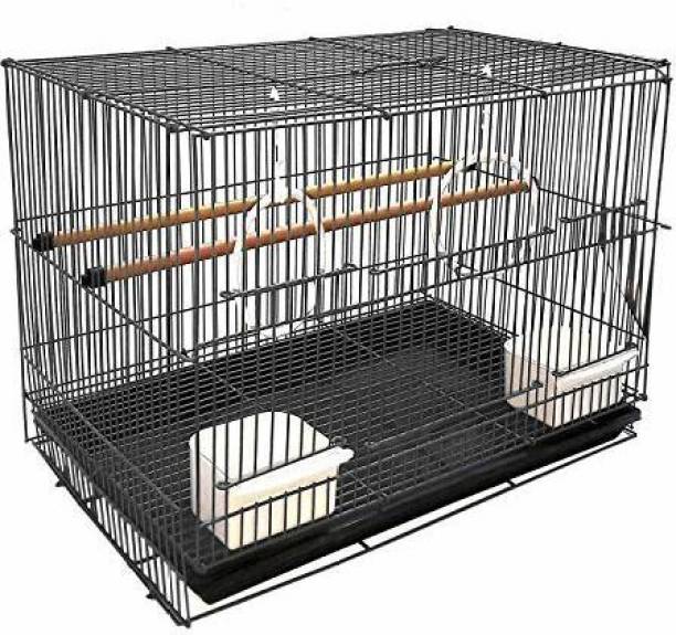 Aakriti Bird Cage for Budgies, Love Birds, Finches, Cocktails, Conures (Black) Bird House