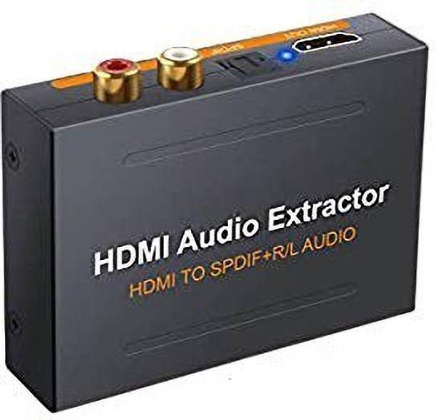 microware 4K HDMI Audio Extractor, HDMI to HDMI + Optical Toslink(SPDIF) + RCA(L/R) Stereo Analog Outputs Video Audio Splitter Converter Support 4K,Black Media Streaming Device