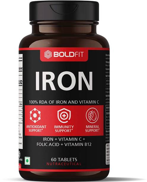 BOLDFIT Iron supplement for women & Men with Vitamin c, folic acid & Vitamin B12