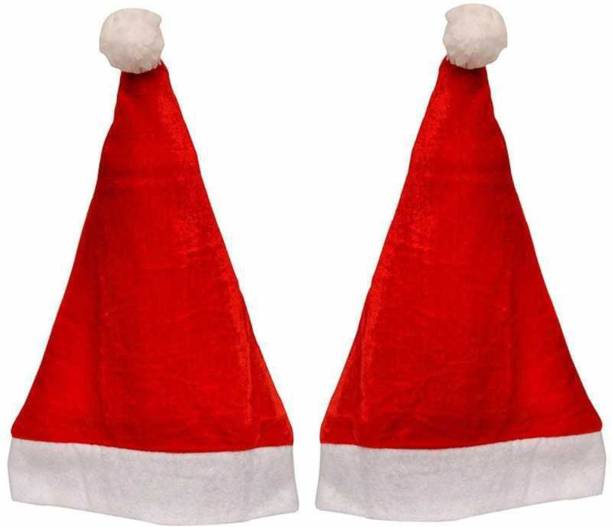 VR Creatives Christmas Caps for Kids and Adults, Free Size Pack of 2 Christmas Stocking