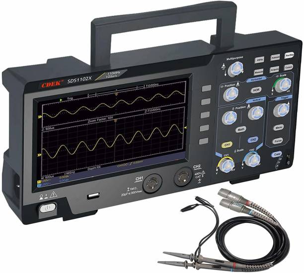 amiciSense 2 Channel Oscilloscope 110MHz Bandwidth 1GS Sampling Rate 7” LCD Display Analog Oscilloscope