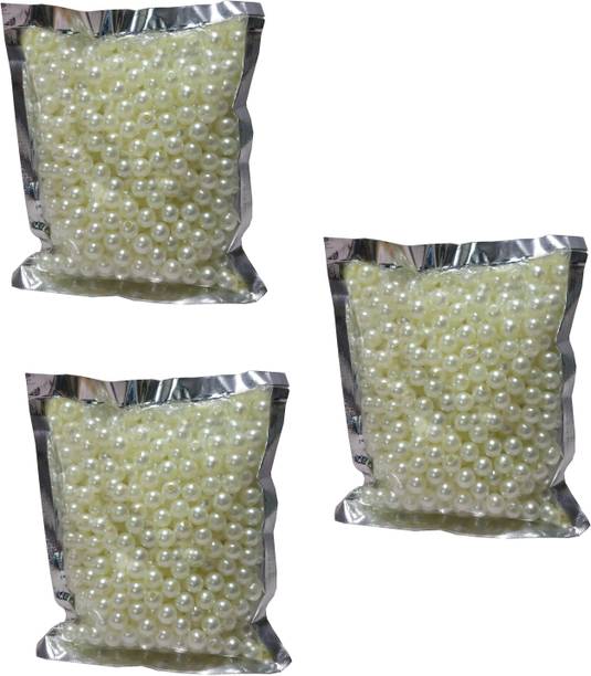 Utkarsh Pack of 300 Gram(750 Approx) 8mm Off-White Pearl Bead Moti Balls Craft Material for Artificial Jewellery Making Beading Scrap Booking Craftworks and Decorations