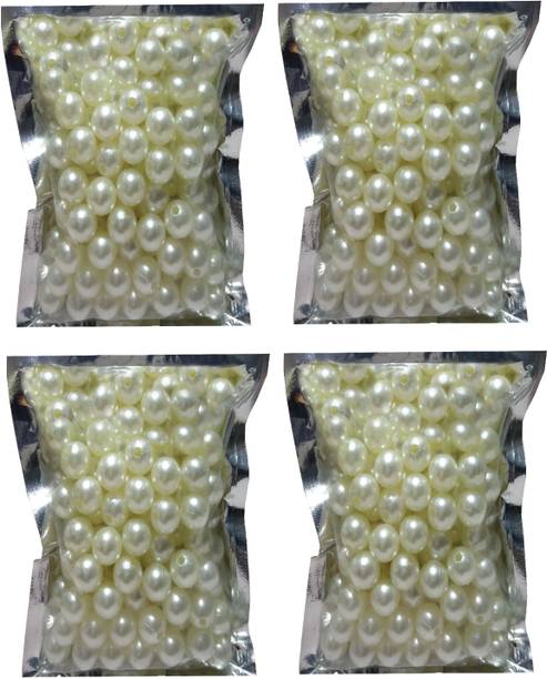 Utkarsh Pack of 400 Gram(1000 Approx) 12mm Off-White Pearl Bead Moti Balls Craft Material for Artificial Jewellery Making Beading Scrap Booking Craftworks and Decorations