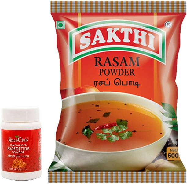 The Spice Club Compounded Asafoetida Powder 50g + Sakthi Rasam Powder 500g - Value Pack