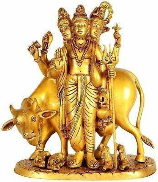vrindavan shopi Metal Shri Dattatreya Bhagwan Idol 250gms Decorative Showpiece  -  8 cm