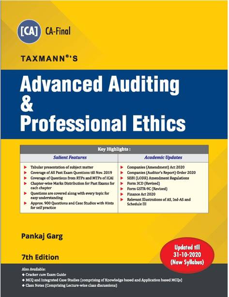 Taxmann's Advanced Auditing & Professional Ethics | CA Final–New Syllabus | Updated till 31-10-2020 | 7th Edition | December 2020
