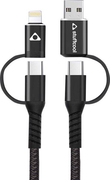 Stuffcool Quad 4in1 65W PD 1M 3 Feet Type C, Lightning cable for iPhones Macbook