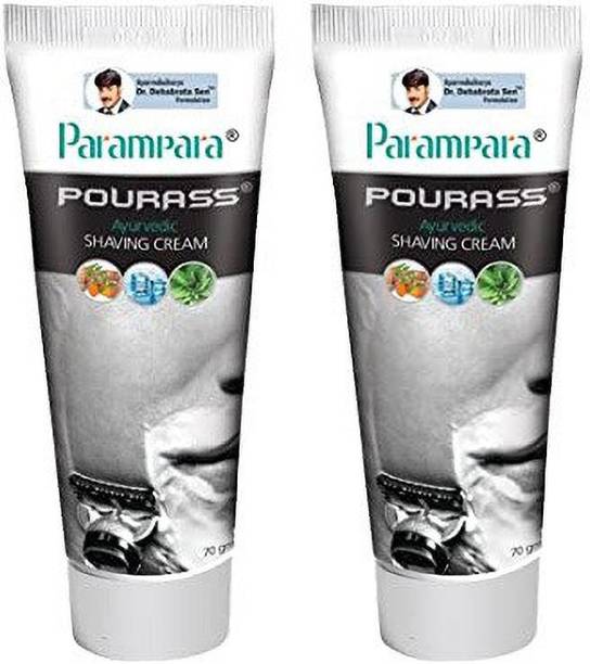 Parampara Ayurved Pourass Shaving Cream (Pack of 2) (75 g)