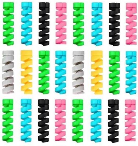 GetConnected 24 Pieces Mobile Charging Cable & Earphones Wire Protector (Multi Color) Cable Protector