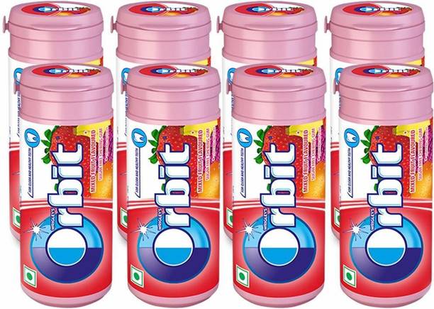 Orbit Mixed Fruit Tube Premium Chewing Gum Combo Pack Of 8 | Best Gift | Mixed Fruit Chewing Gum