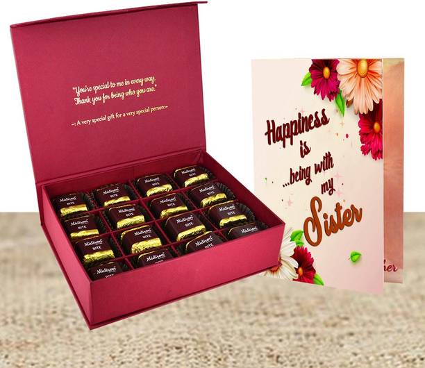 Midiron Gift for sister, Birthday gift for gifts, Chocolate gift for sister, Rakhi gift for sister, anniversary gift for sister Paper Gift Box
