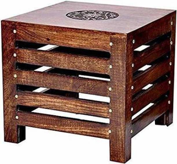 ANB Enterprises Wooden Square Antique Finish Stool Wooden stool ,kinds stool sating stool , For :- living room and bedroom & office Living & Bedroom Stool
