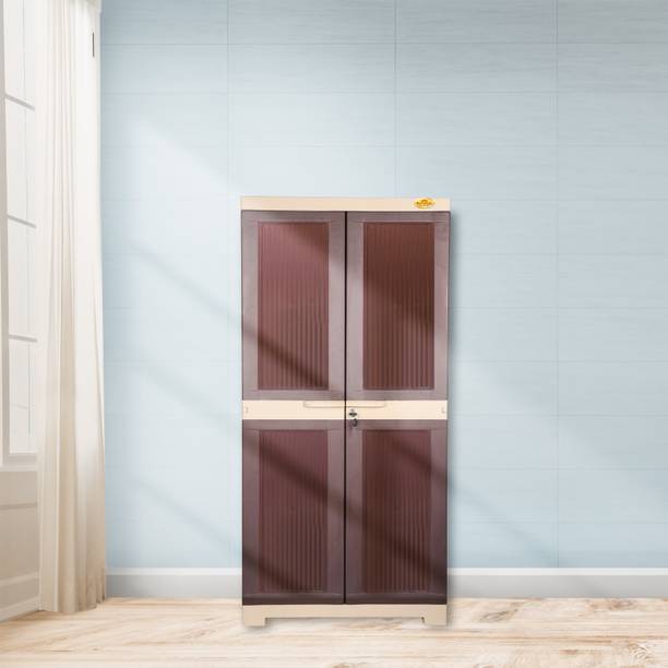 National Planet Power Medium Plastic Storage Cabinet,Brown & Beige Plastic Cupboard