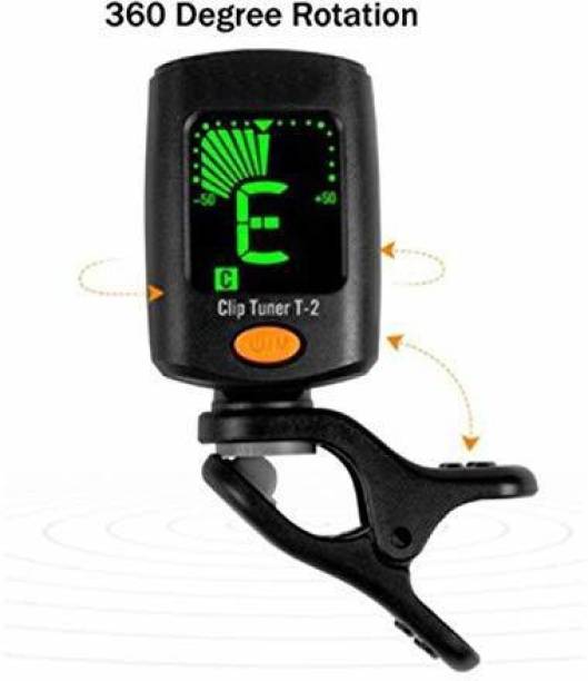 Urban Infotech 360 degree Rotational Electronic Highly Accurate Clip-on Digital Tuner Easy to Use for Acoustic and Electric Guitar Bass Violin Ukulele with 5 Pcs Picks Manual Digital Tuner