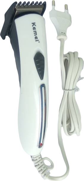 Kemei KM-201B (Inbuilt-Wired) Function on Direct Electric Plug In (Non-Rechargeable) Hair Trimmer 45 min  Runtime 4 Length Settings