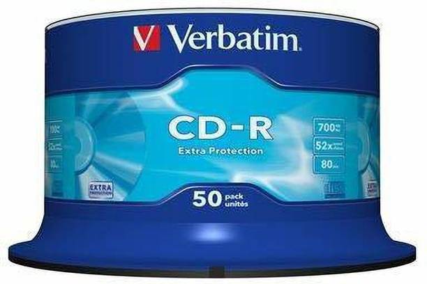 Verbatim CD Recordable 43351 Pack of 50 Disc Spindle Box Speed 16x 700 MB
