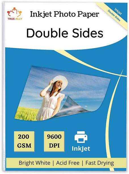 True-Ally A4 Double Sided Glossy Inkjet Photo Paper Size - 8.5x11 Inches, 200 GSM (20 sheets) Unruled A4 200 gsm Photo Paper