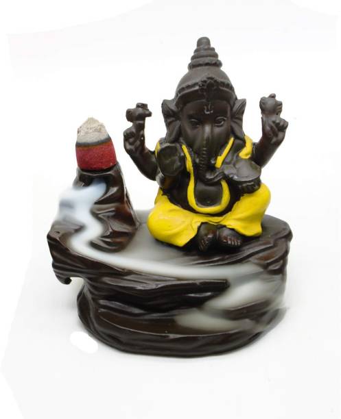 Neema Handicrafts Handicrafted Smoke Ganesha Water Fountain Backflow incense burner,Ganesha Idols for home decor|Statue of gods|God idol| Ganesha Statue|Ganesha idol for car dashboard, gifts, home &amp; Showpieces &amp; Figurines|Ganesh ji ki Murti|Statues|Statue for car|Showpieces for gift|Showpieces in home (Blue) Decorative Showpiece - 9.5 cm Decorative Showpiece  -  9.5 cm