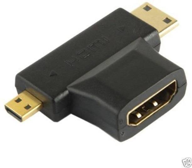 microware  TV-out Cable 3-in-1 HDMI Female to Micro/Mini HDMI Male Adapter Connecte