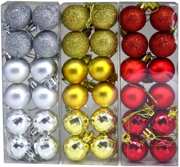 ME&YOU Christmas Décor Ball, Christmas tree Decoration Ornaments Balls Pack of 3