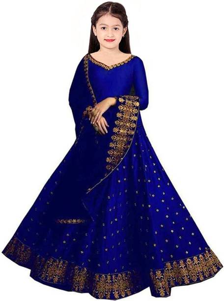 Harshiv Creation Girls Lehenga Choli Ethnic Wear Embroidered Lehenga, Choli and Dupatta Set