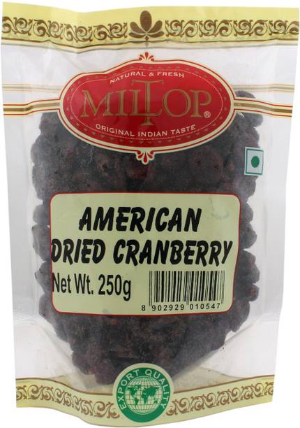MilTop American Dried Cranberry, 1 kg(Pack of 4 250gm Each Value Pack) Cranberries